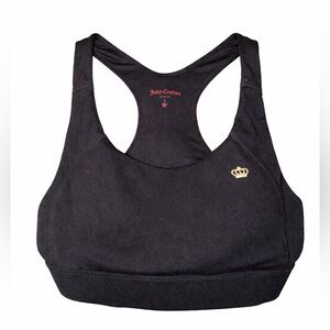 Juicy Couture Black Sports Bra with Gold Crown Logo